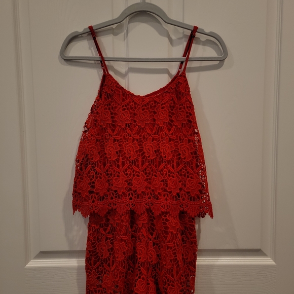 Red Floral Romper - Picture 5 of 6